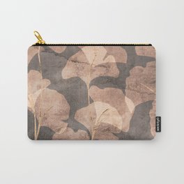 Ginkgo Leaves Rose Gold Brown Carry-All Pouch
