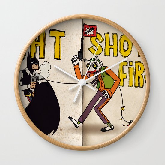 BAT SHOT FIRST Wall Clock
