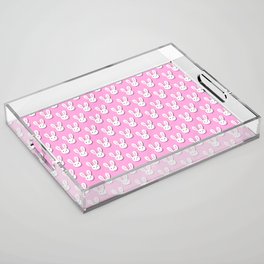 Adorable Bunny Pink Background Pattern Acrylic Tray