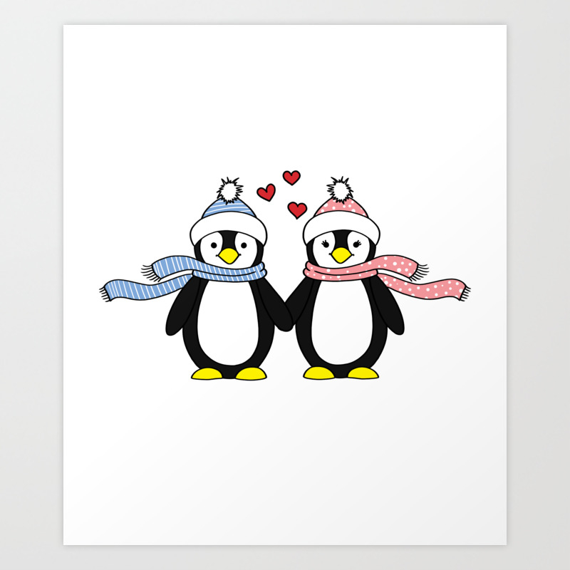Penguin Love Romantic Couple Present Art Print By Moonpie90 Society6 The scene has a golden glow and the atmosphere murmurs. penguin love romantic couple present art print by moonpie90