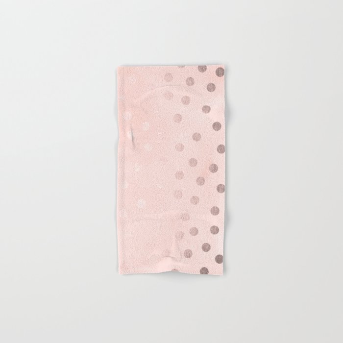 Rose Gold Pastel Pink Polka Dots Hand Bath Towel By Naturemagick Rose Gold Pastel Pink Polka Dots Hand Bath Towel