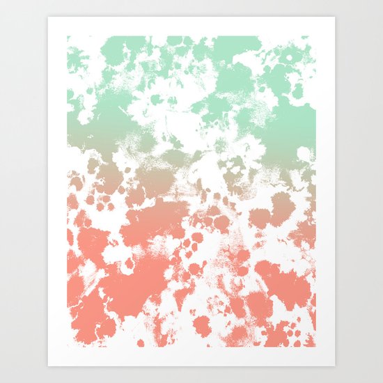 Abstract minimal ombre fade painted trendy modern color palette Art Print