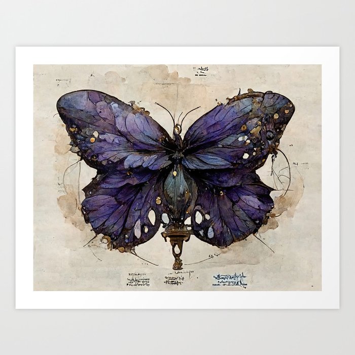 Butterflies of Willowood: Purple Fleur de Calla Lys Art Print
