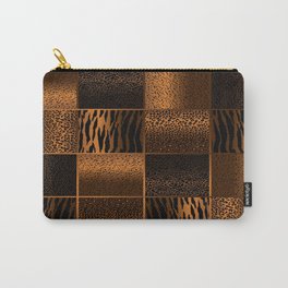 Golden Brown Jungle Animal Patterns Carry-All Pouch