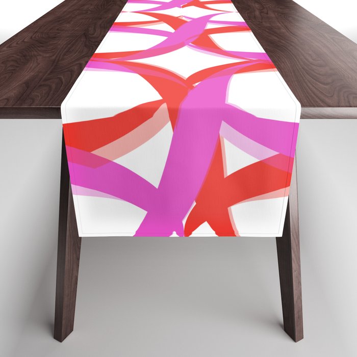 Hot pink and red abstract pattern Table Runner