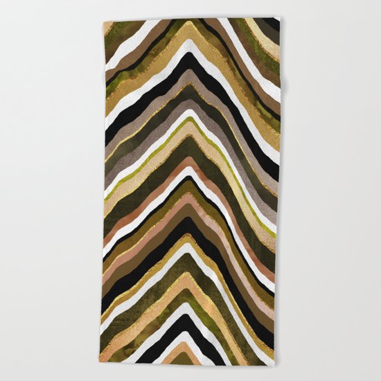 Green/Yellow/Brown Slice Beach Towel