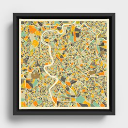 ROME MAP Framed Canvas