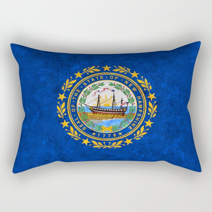 State flag of New Hampshire US Flags New England Standard Colors Banner Rectangular Pillow