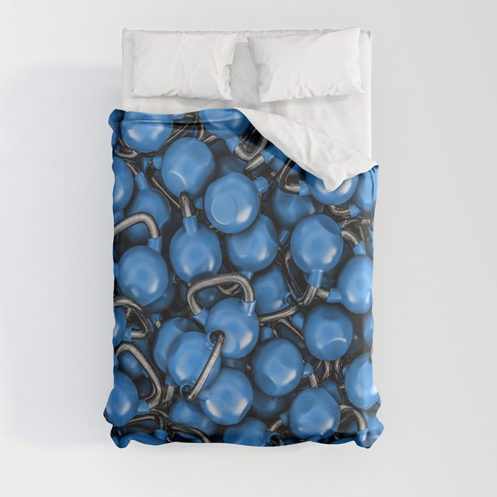 Kettlebells BLUE Duvet Cover