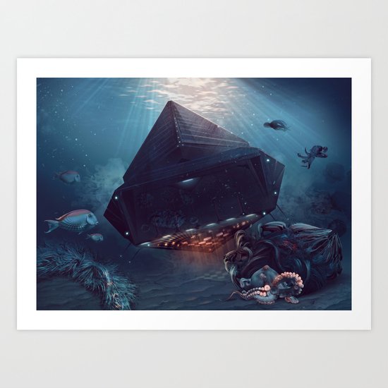 octopus Paul surprised Art Print