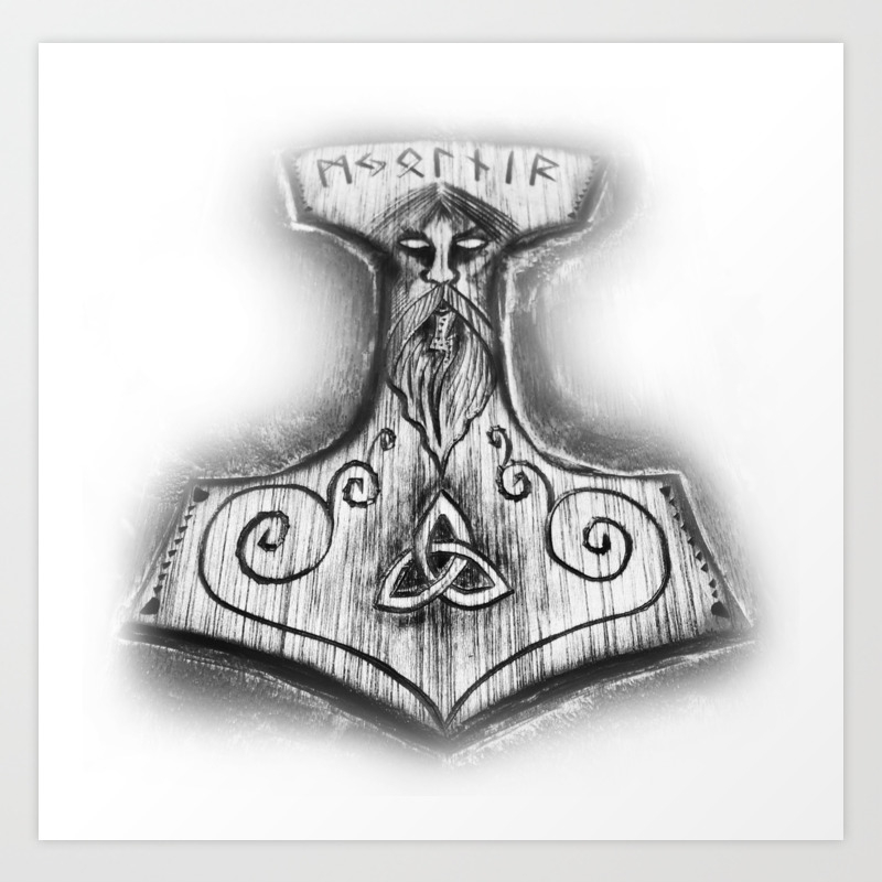 Mjolnir Thor S Hammer Art Print By Norsemanarts Society6