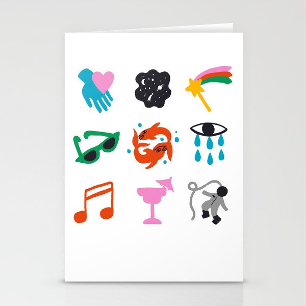 Pisces Emoji Stationery Cards