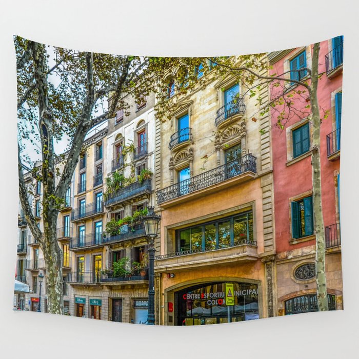 Spain Photography - Colorful Street Of Spain Wall Tapestry