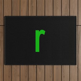 LETTER r (GREEN-BLACK) Outdoor Rug