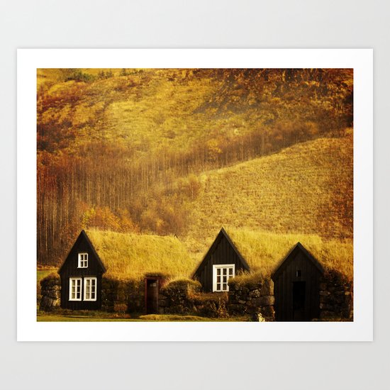 Turf Houses of Iceland Art Print
