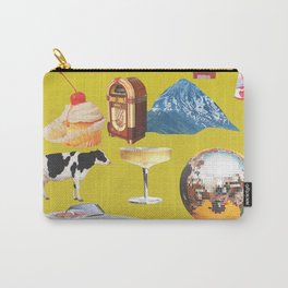 Time in a Bottle Carry-All Pouch | Discoball, Cake, Party, 70S, Car, Champagne, Collage, Cupcake, Digital, Paper 