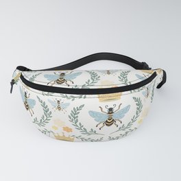 Queen Bee with Gold Crown and Laurel Frame Fanny Pack