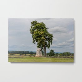 Storm Clouds Over the High Water Mark Metal Print | Leaningtree, Grass, Civilwar, Californiaregiment, Tree, Stonemonument, Stormyday, Naturallandscape, Trees, Stonewall 