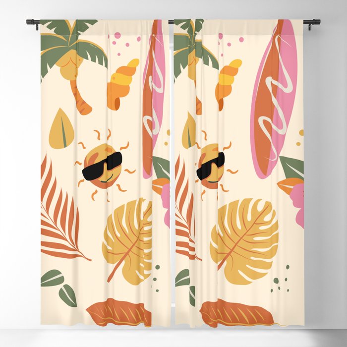 Sunshine Boho Tropical Blackout Curtain