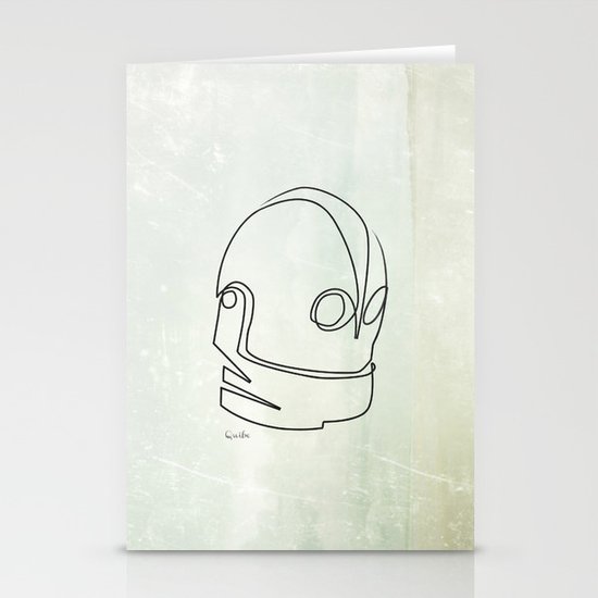 One line Iron Giant Stationery Cards