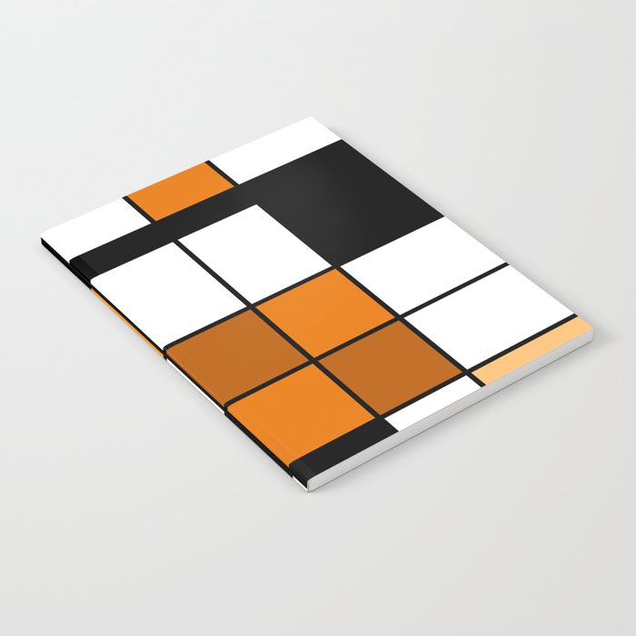 De Stijl Style Geometrical Art Orange Notebook