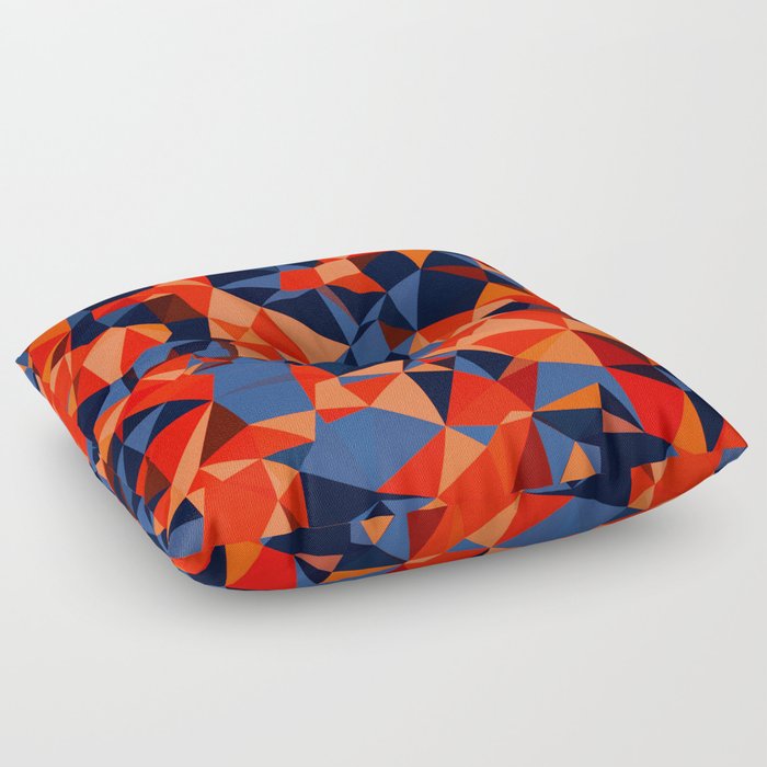 Orange and Blue Geo Print Floor Pillow