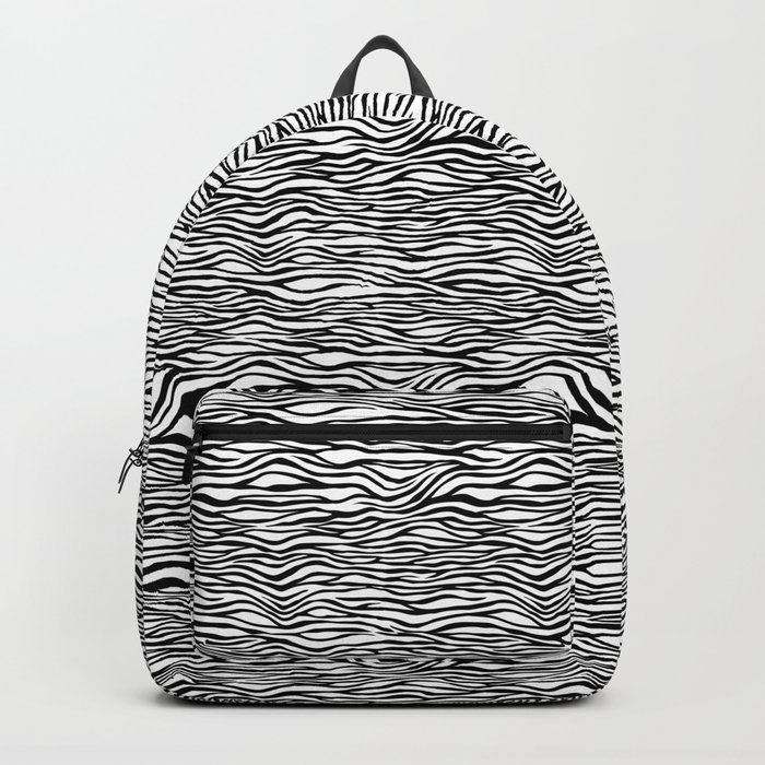 Black and White Tiger Stripes Animal Print Backpack