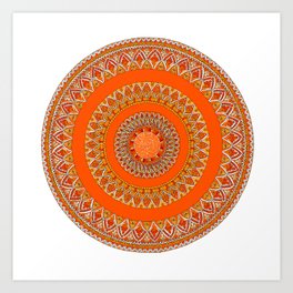 Emotional Energy-Mandala in Orange colors Art Print