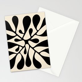 Matisse Inspired Abstract Cut Outs black Stationery Card