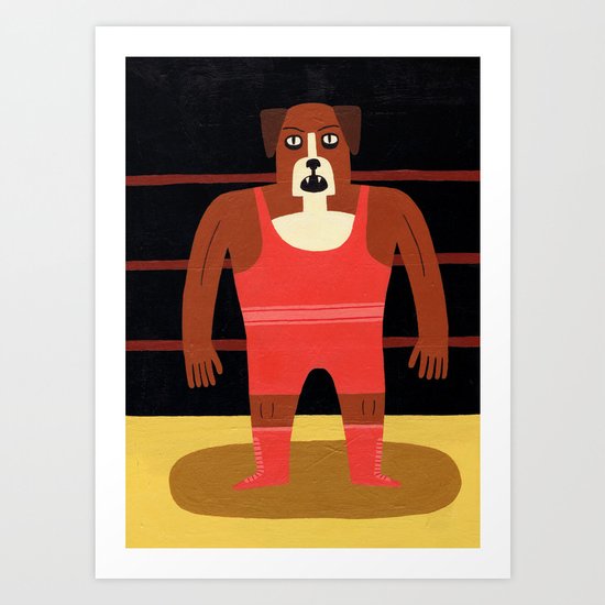 Dog Wrestler Art Print