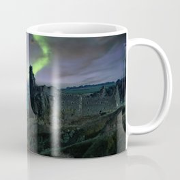 Northern lights over Dunure Castle Coffee Mug