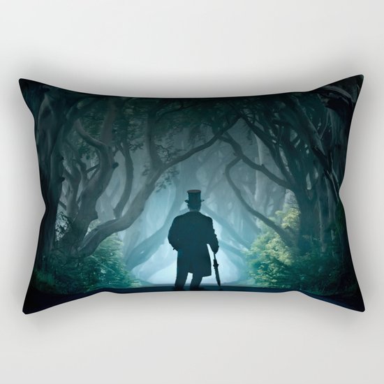 Morning visit in cold Dark Hedges Rectangular Pillow