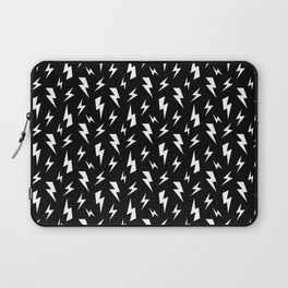 Lightning Bolts - White on Black Laptop Sleeve