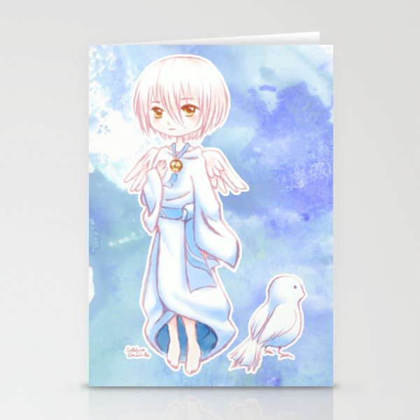 Sweet Angel Bird Anime Boy Stationery Cards By Bonbonbunny Society6