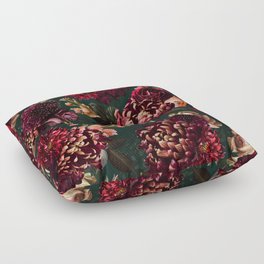 Vintage & Shabby Chic  - Fall Lush Botanical Midnight Garden Floor Pillow
