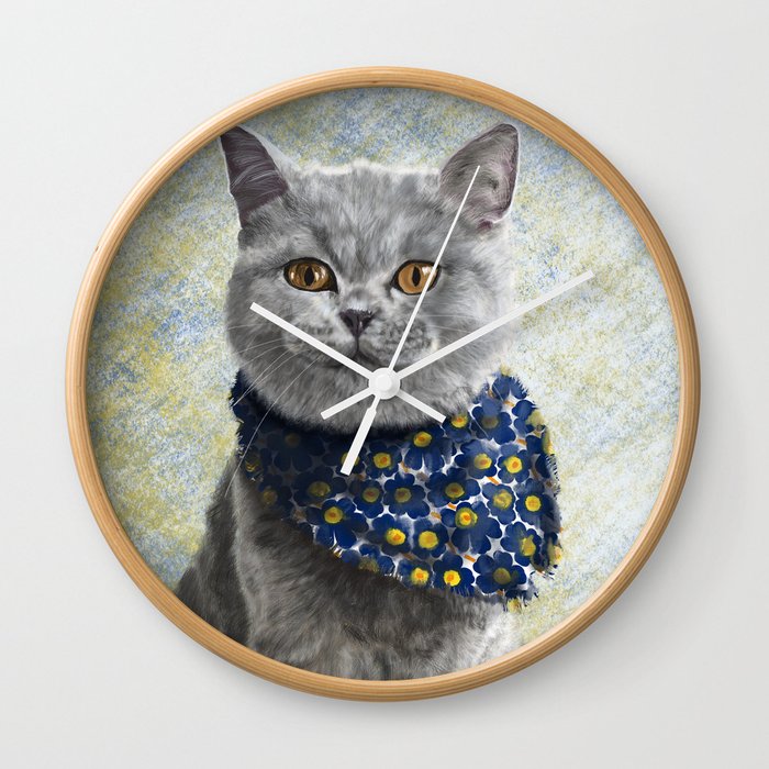 Glamour British Shorthair Cat Wall Clock By Juliaukdigital Society6