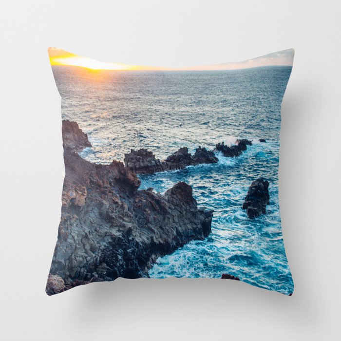 Canary Island Cliffs Throw Pillow