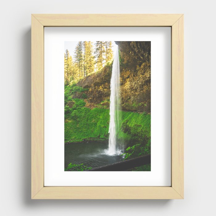 Waterfall in Oregon Recessed Framed Print