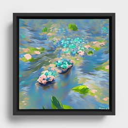 Monet River Framed Canvas