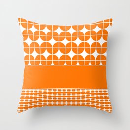Decorative Bright Orange Multi Pattern Design Throw Pillow