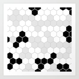 Honeycomb Pattern | Black and White Design | Minimalism Art Print
