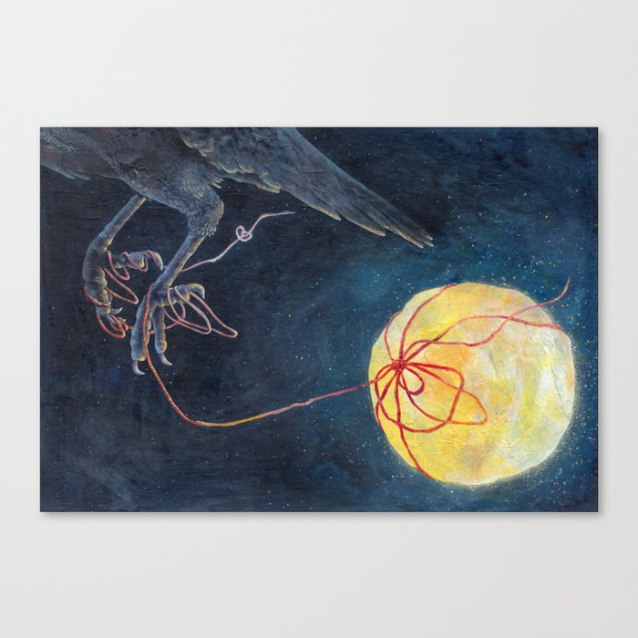 Crow Carries The Light Canvas Print