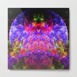 Energy sphere absorbing entities Metal Print | Space, Abstract, Sphere, Psychedelic, Pink, Orange, Entity, Violet, Green, Red 