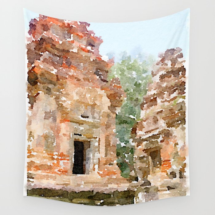 Cambodian Temple near Siem Reap Wall Tapestry