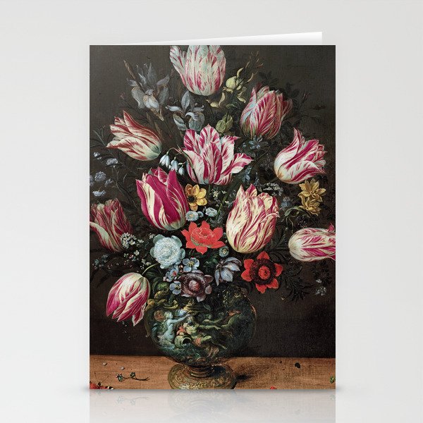 Andries Daniels and Frans Francken the Younger - Vase with Tulips Stationery Cards