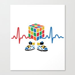 Heartbeat rubik cube / cube lover / cube game Canvas Print