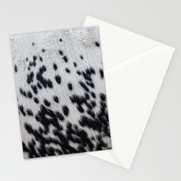 Black and White Cow Skin Print Pattern Modern, Cowhide Faux Leather Stationery Card