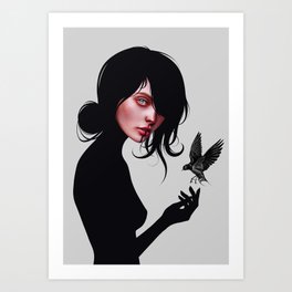 You can call me "V" Art Print | Colorful, Art, Style, Modern, Portrait, Bird, Artwork, Realistic, Design, Gothic 