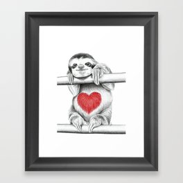 If Care Bears were sloths... Framed Art Print