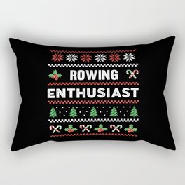Rowing Enthusiast Ugly Christmas Sweater Gift Rectangular Pillow